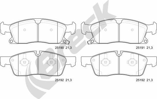 Breck 25190 00 551 00 - Kit pastiglie freno, Freno a disco autozon.pro