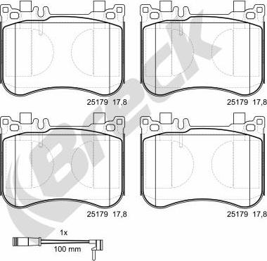 Breck 25179 00 552 00 - Kit pastiglie freno, Freno a disco autozon.pro