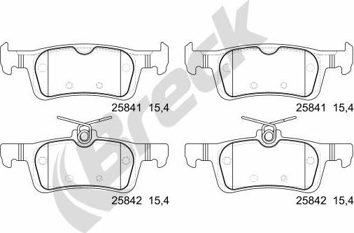 Breck 25841 00 704 00 - Kit pastiglie freno, Freno a disco autozon.pro