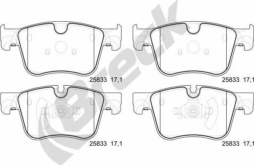 Breck 25834 00 701 00 - Kit pastiglie freno, Freno a disco autozon.pro