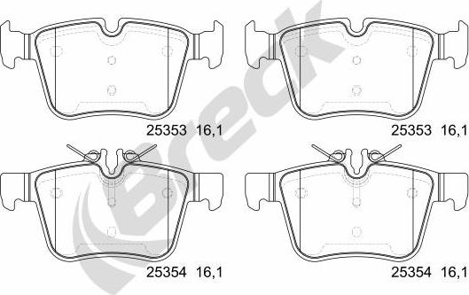 Breck 25353 00 704 00 - Kit pastiglie freno, Freno a disco autozon.pro