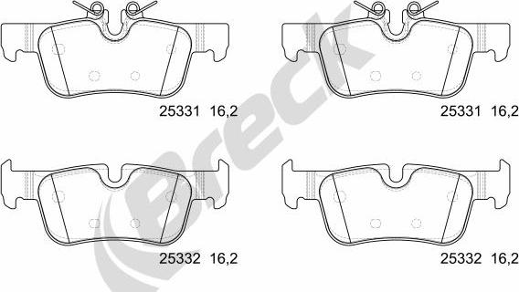 Breck 25331 00 651 00 - Kit pastiglie freno, Freno a disco autozon.pro