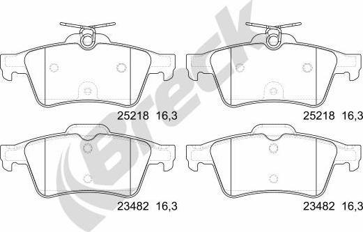 Breck 25218 00 702 00 - Kit pastiglie freno, Freno a disco autozon.pro