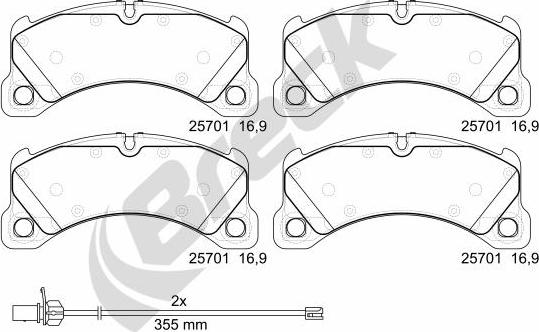 Breck 25701 00 553 00 - Kit pastiglie freno, Freno a disco autozon.pro