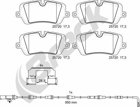 Breck 25720 00 554 00 - Kit pastiglie freno, Freno a disco autozon.pro