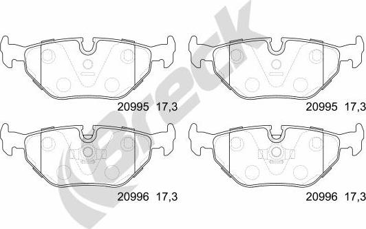 Breck 20995 00 704 00 - Kit pastiglie freno, Freno a disco autozon.pro