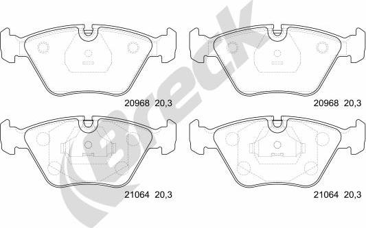 Breck 20968 10 701 00 - Kit pastiglie freno, Freno a disco autozon.pro