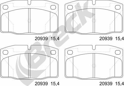 Breck 20939 00 702 00 - Kit pastiglie freno, Freno a disco autozon.pro