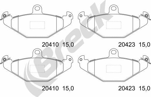 Breck 20410 00 704 00 - Kit pastiglie freno, Freno a disco autozon.pro