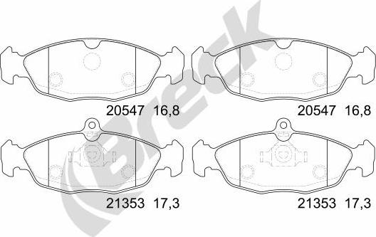 Breck 20547 00 702 00 - Kit pastiglie freno, Freno a disco autozon.pro