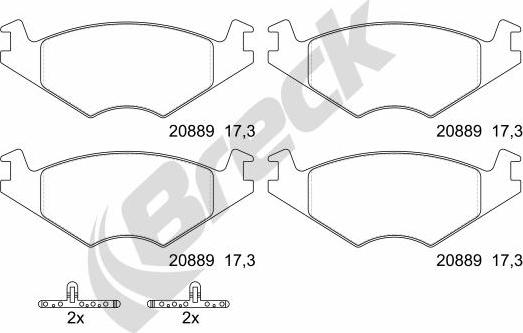 Breck 20889 00 702 00 - Kit pastiglie freno, Freno a disco autozon.pro