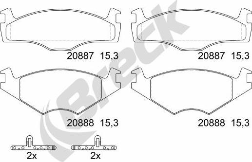 Breck 20887 00 702 00 - Kit pastiglie freno, Freno a disco autozon.pro