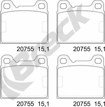 Breck 20755 00 704 00 - Kit pastiglie freno, Freno a disco autozon.pro