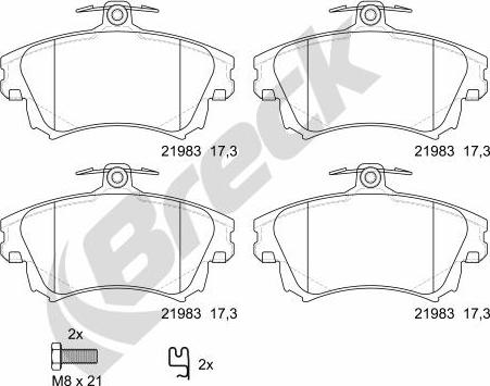 Breck 21983 00 701 10 - Kit pastiglie freno, Freno a disco autozon.pro