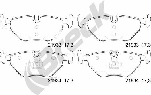 Breck 21934 00 704 00 - Kit pastiglie freno, Freno a disco autozon.pro