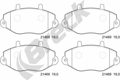 Breck 21469 00 701 00 - Kit pastiglie freno, Freno a disco autozon.pro