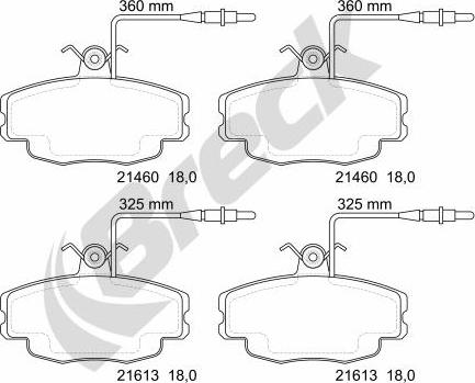 Breck 21460 00 702 10 - Kit pastiglie freno, Freno a disco autozon.pro