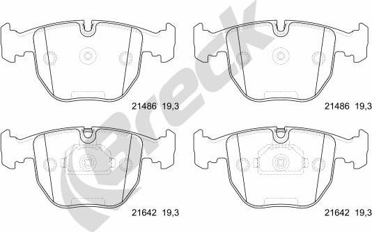 Breck 21486 00 701 10 - Kit pastiglie freno, Freno a disco autozon.pro