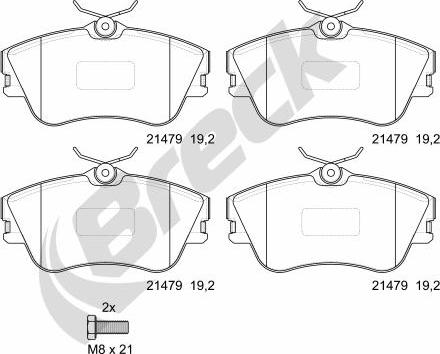 Breck 21479 00 703 00 - Kit pastiglie freno, Freno a disco autozon.pro