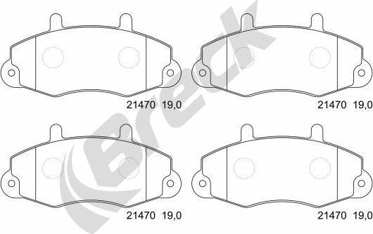 Breck 21470 00 701 00 - Kit pastiglie freno, Freno a disco autozon.pro