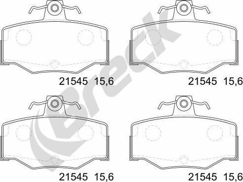 Breck 21545 00 704 00 - Kit pastiglie freno, Freno a disco autozon.pro