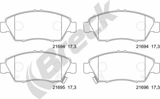 Breck 21694 00 701 10 - Kit pastiglie freno, Freno a disco autozon.pro