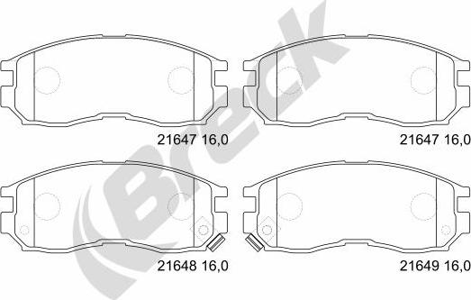 Breck 21647 00 701 10 - Kit pastiglie freno, Freno a disco autozon.pro