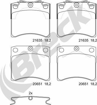 Breck 21635 00 703 00 - Kit pastiglie freno, Freno a disco autozon.pro