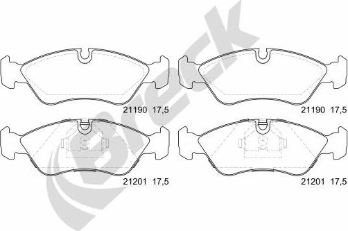 Breck 21190 00 701 00 - Kit pastiglie freno, Freno a disco autozon.pro