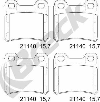 Breck 21140 00 704 00 - Kit pastiglie freno, Freno a disco autozon.pro