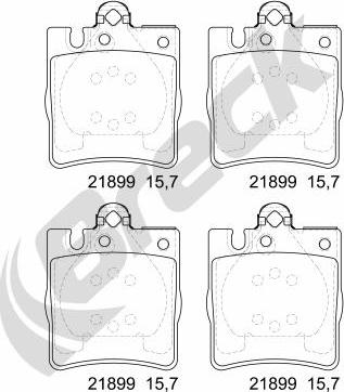 Breck 21899 00 702 20 - Kit pastiglie freno, Freno a disco autozon.pro