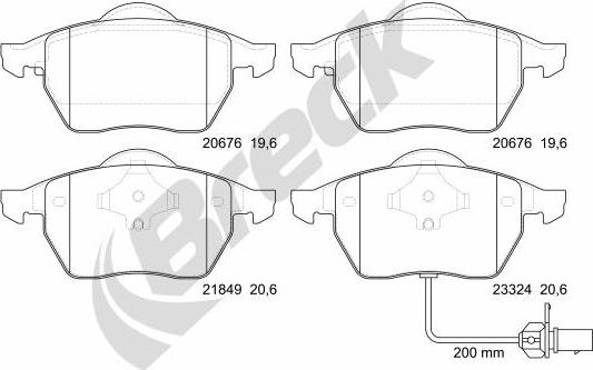 Breck 21849 00 701 10 - Kit pastiglie freno, Freno a disco autozon.pro