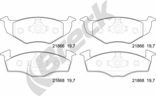 Breck 21866 20 702 00 - Kit pastiglie freno, Freno a disco autozon.pro