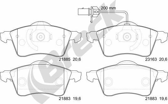 Breck 21885 00 701 10 - Kit pastiglie freno, Freno a disco autozon.pro