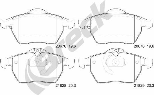 Breck 21829 00 701 00 - Kit pastiglie freno, Freno a disco autozon.pro