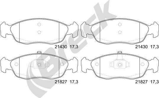 Breck 21827 00 702 00 - Kit pastiglie freno, Freno a disco autozon.pro