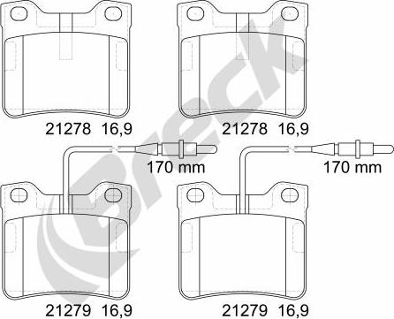 Breck 21278 00 701 10 - Kit pastiglie freno, Freno a disco autozon.pro