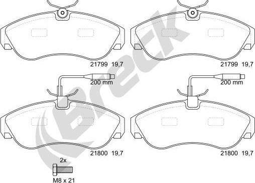 Breck 21799 00 703 10 - Kit pastiglie freno, Freno a disco autozon.pro