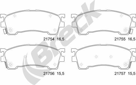 Breck 21754 00 701 10 - Kit pastiglie freno, Freno a disco autozon.pro