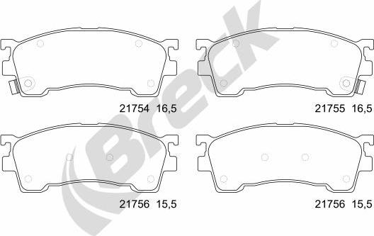 Breck 21755 00 701 10 - Kit pastiglie freno, Freno a disco autozon.pro