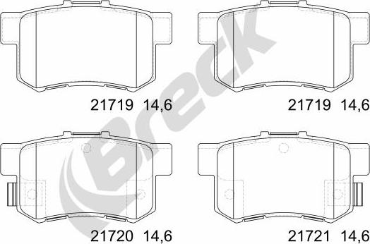 Breck 21719 00 704 00 - Kit pastiglie freno, Freno a disco autozon.pro