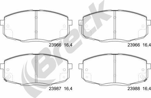 Breck 23966 00 701 10 - Kit pastiglie freno, Freno a disco autozon.pro