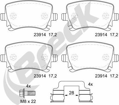 Breck 23914 00 704 10 - Kit pastiglie freno, Freno a disco autozon.pro