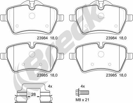 Breck 23984 00 701 00 - Kit pastiglie freno, Freno a disco autozon.pro