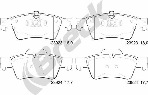 Breck 23923 00 702 00 - Kit pastiglie freno, Freno a disco autozon.pro