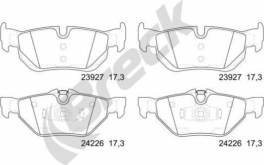 Breck 23927 00 704 00 - Kit pastiglie freno, Freno a disco autozon.pro