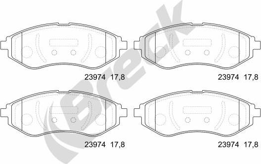 Breck 23974 00 702 00 - Kit pastiglie freno, Freno a disco autozon.pro