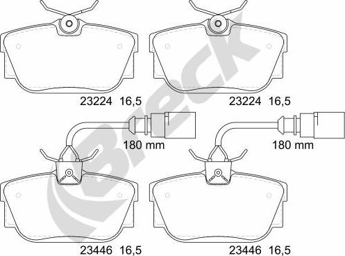 Breck 23446 00 702 10 - Kit pastiglie freno, Freno a disco autozon.pro