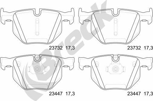 Breck 23447 00 554 10 - Kit pastiglie freno, Freno a disco autozon.pro