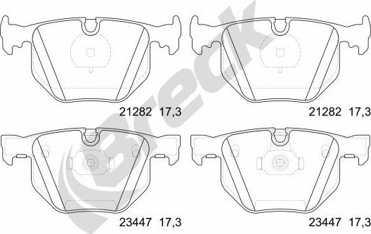 Breck 23447 00 702 00 - Kit pastiglie freno, Freno a disco autozon.pro